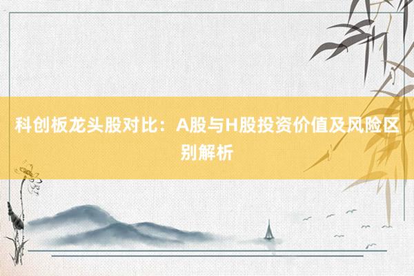 科创板龙头股对比：A股与H股投资价值及风险区别解析