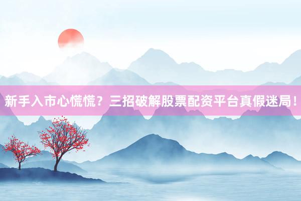 新手入市心慌慌?三招破解股票配资平台真假迷局!