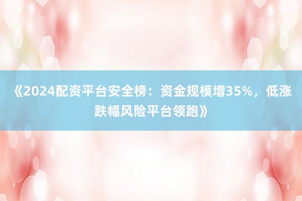 《2024配资平台安全榜：资金规模增35%，低涨跌幅风险平台领跑》