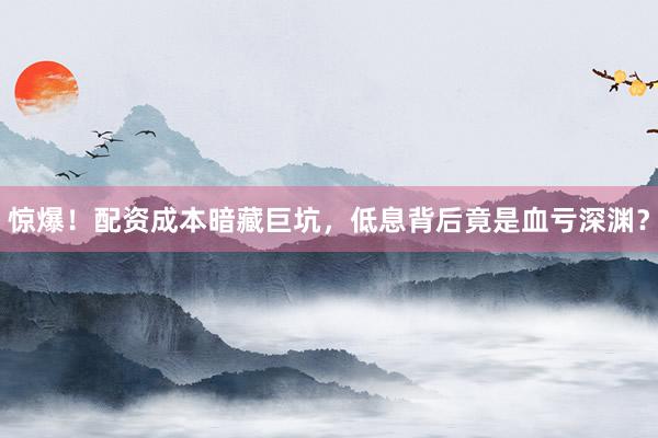 惊爆!配资成本暗藏巨坑,低息背后竟是血亏深渊?